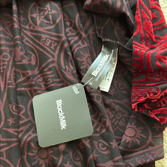 Blackmilk Burned Velvet Hex Blood Handkerchief Dress M - Picture 5 of 7
